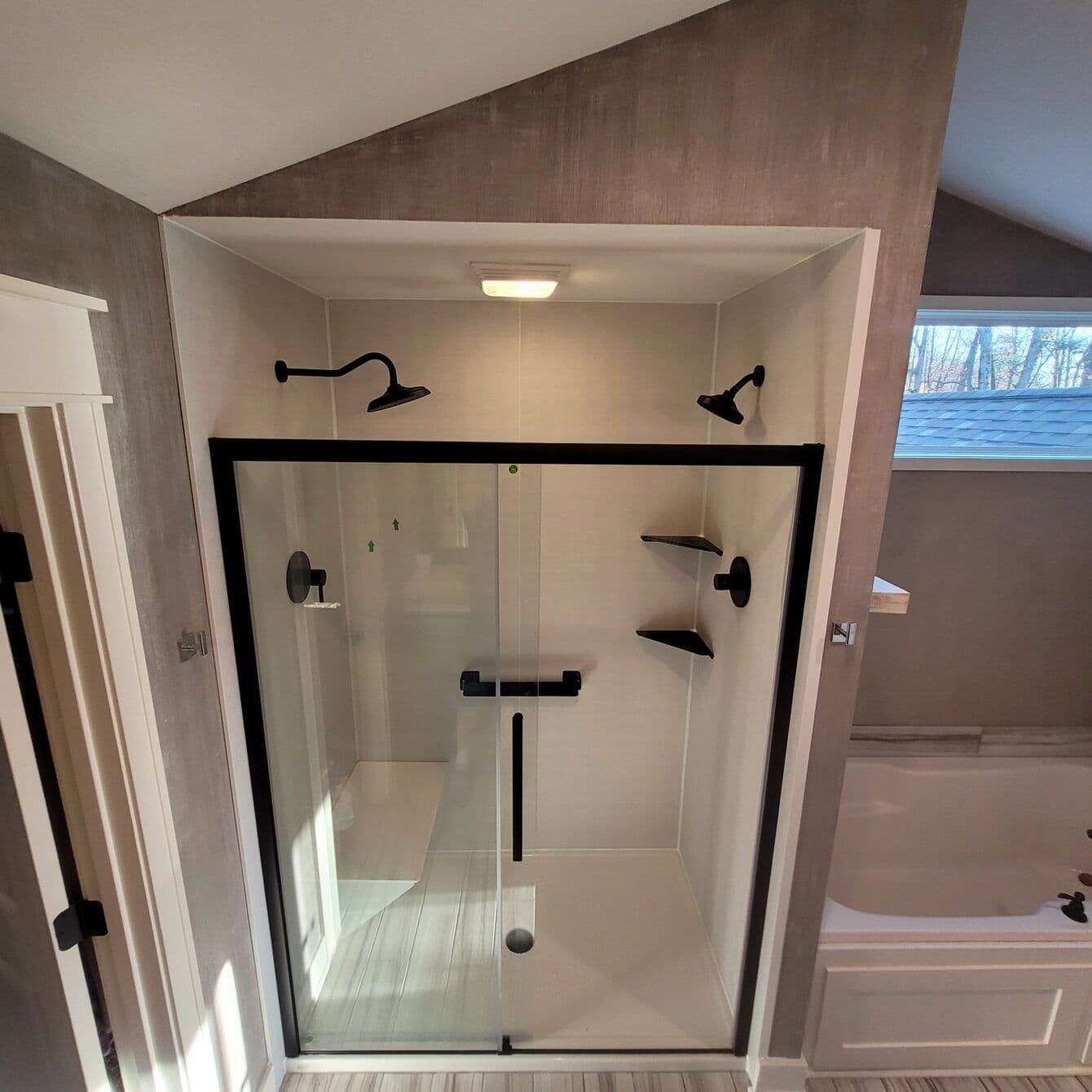 Double-headed shower by Bath Works MI
