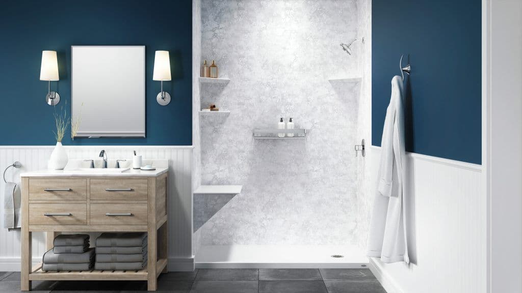 tub-to-shower remodel